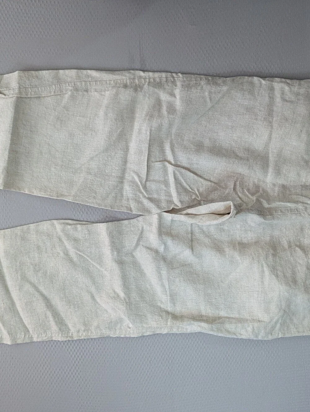 Tasso Elba Mens M 100% Linen Pants 30x26 Cream Oatmeal Straight Leg Trousers